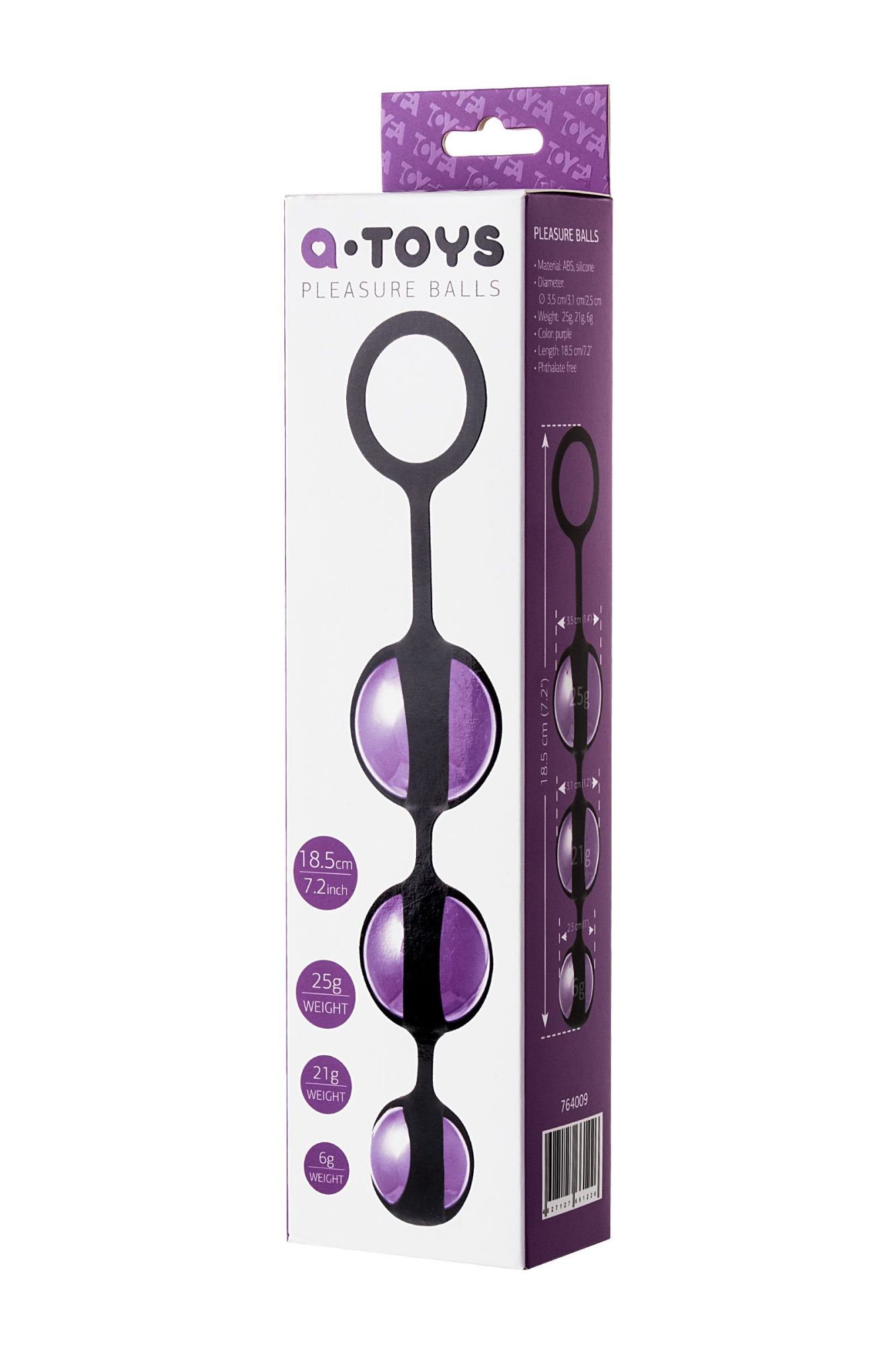 вагинальные шарики toyfa a-toys hony, abs пластик, фиолетовый, 18,5 см в Москве