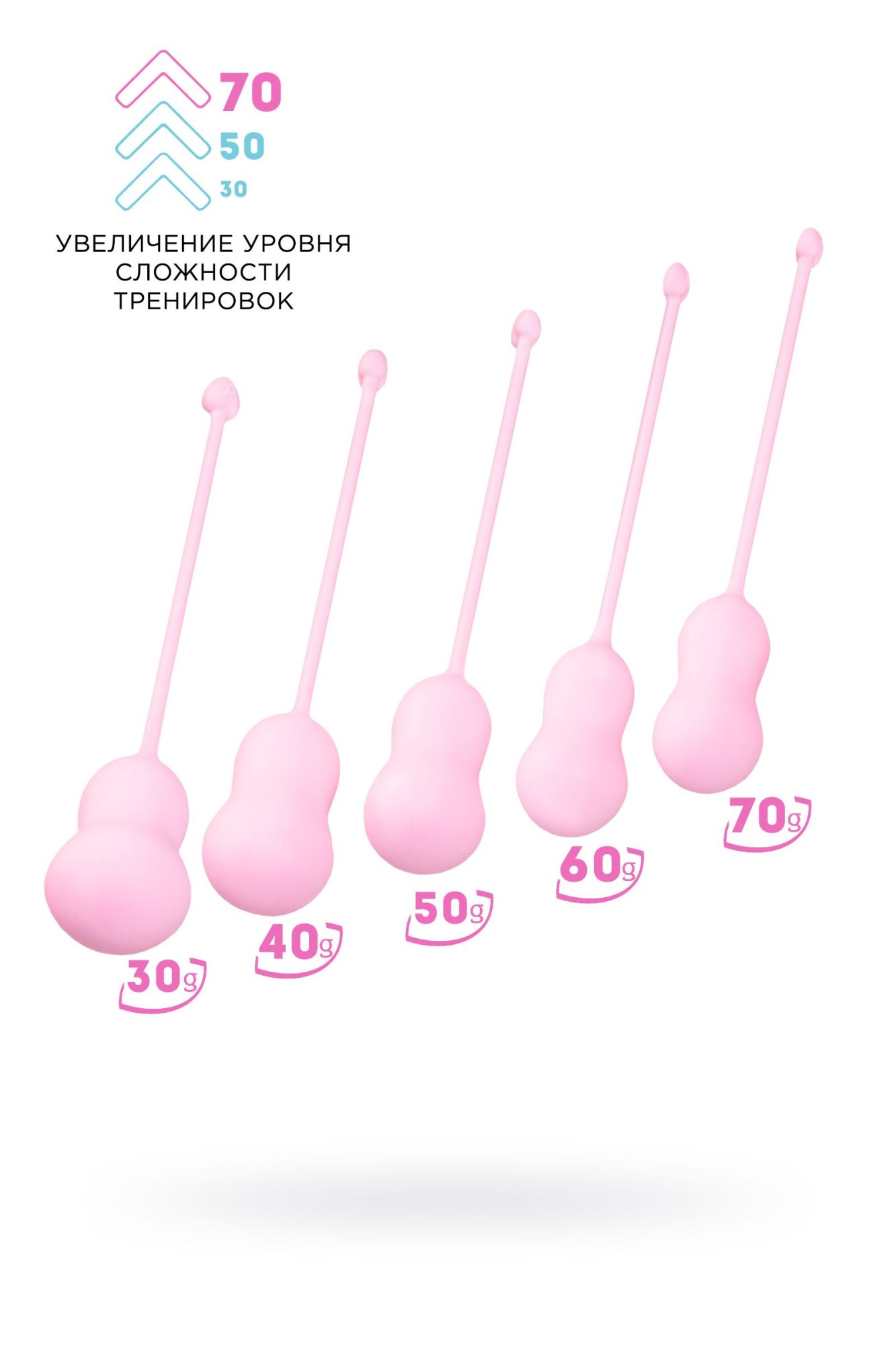 набор вагинальных шариков flovetta by toyfa tulips, силикон, розовый, 5,3 см в Москве