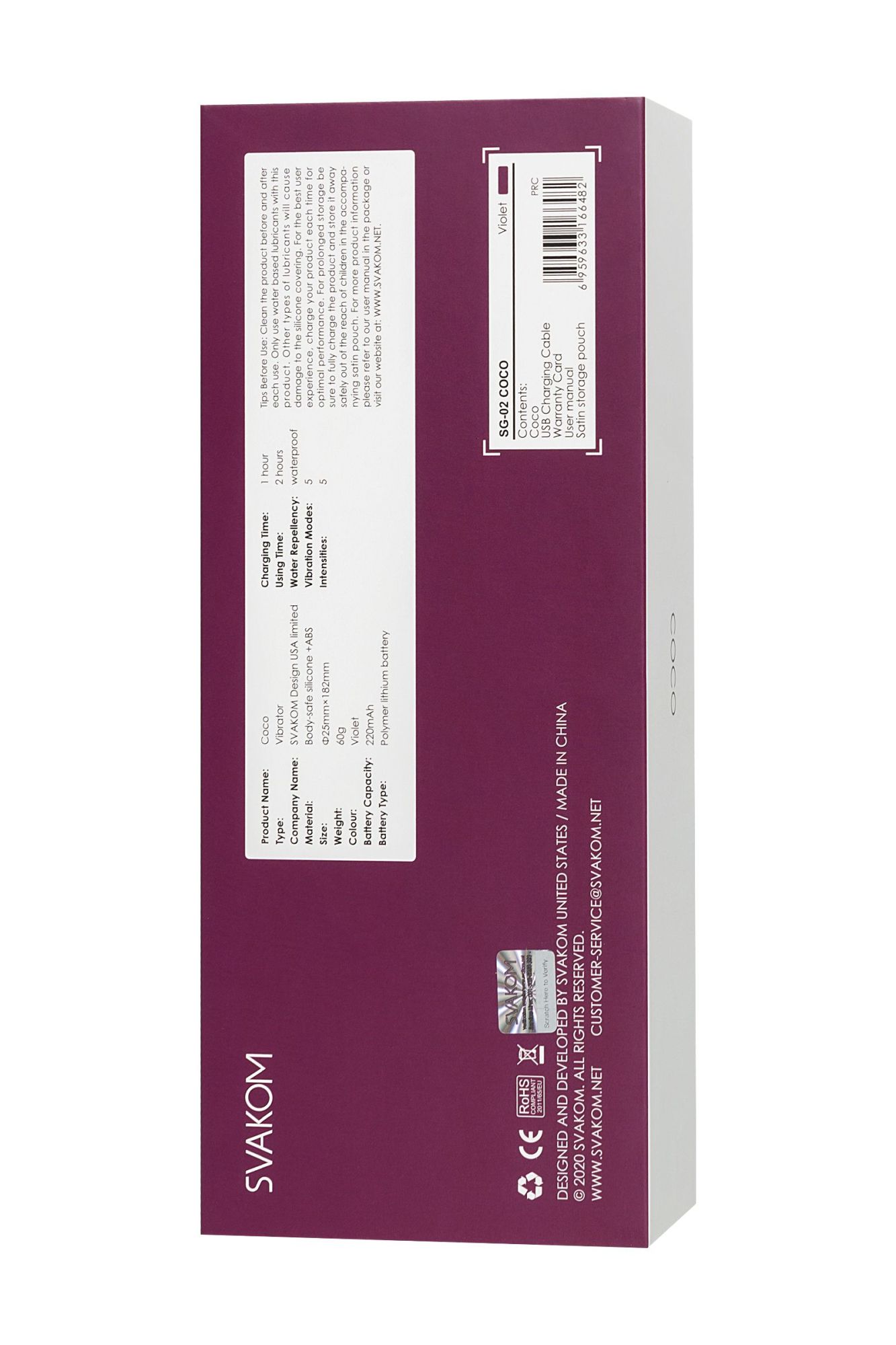 вибратор svakom coco, силикон, фиолетовый в Москве