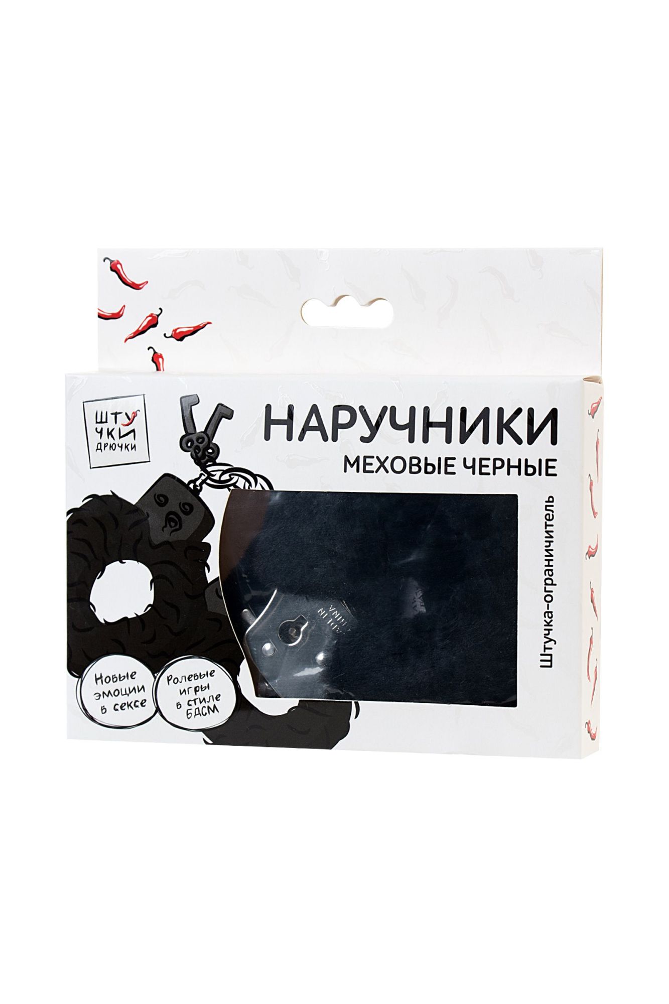 наручники штучки-дрючки, меховые, черные в Москве