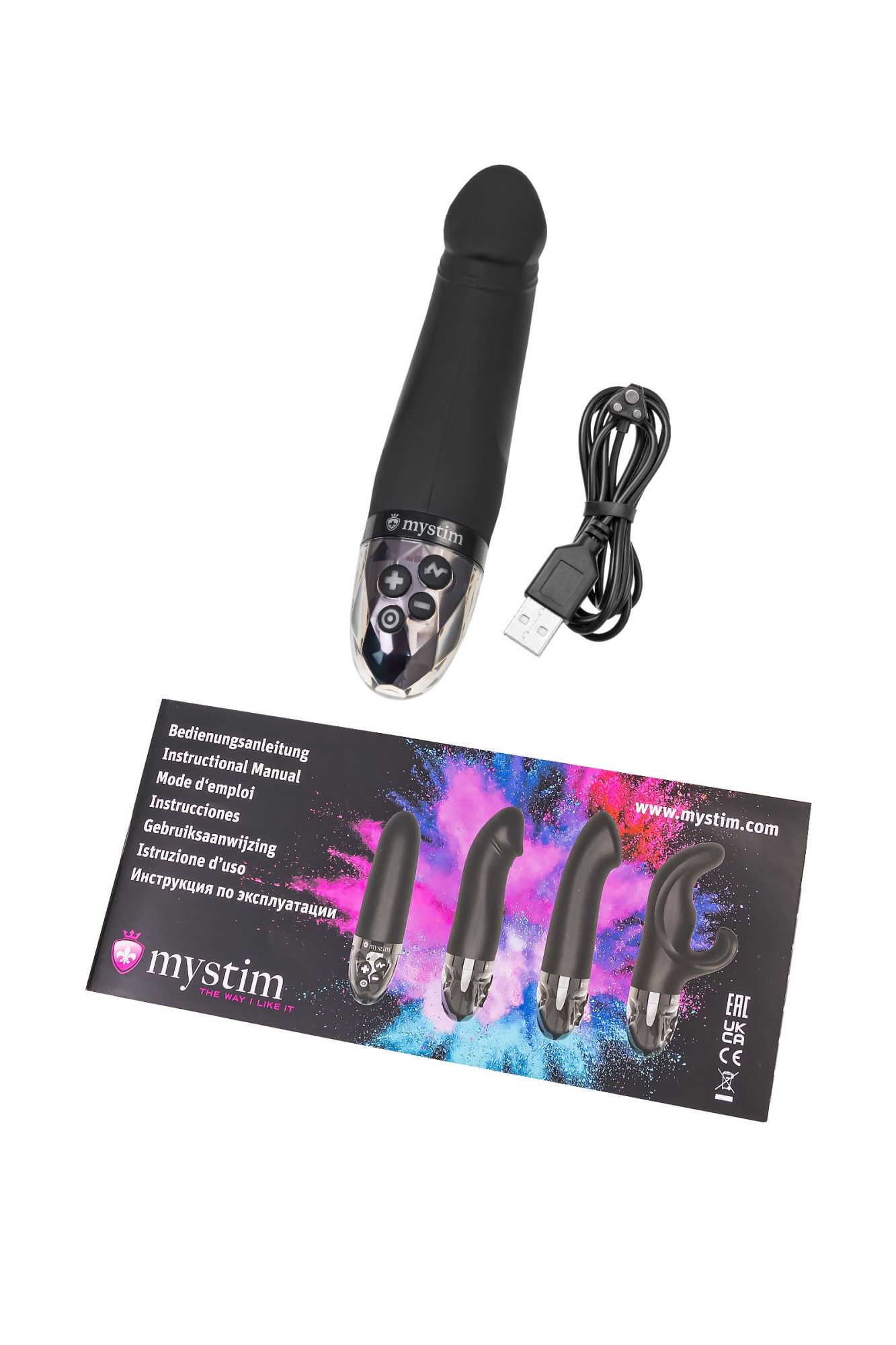вибратор mystim real deal neal с электростимуляцией, силикон, черный, 16,5 см в Москве