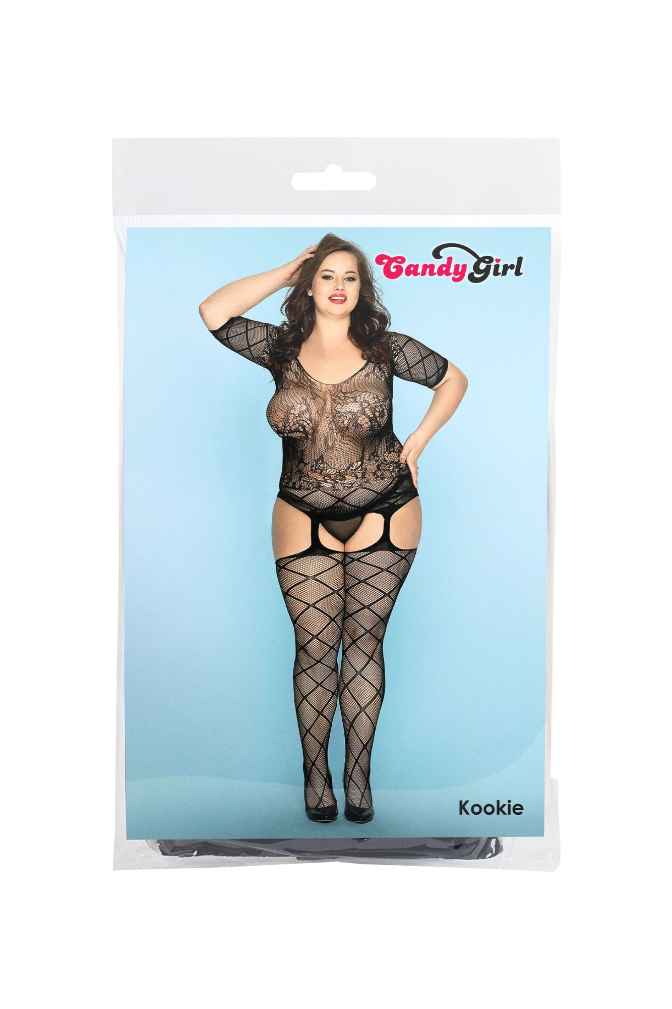 Эротическое костюм-сетка и стринги candy girl kookie черные, 2xl в Москве