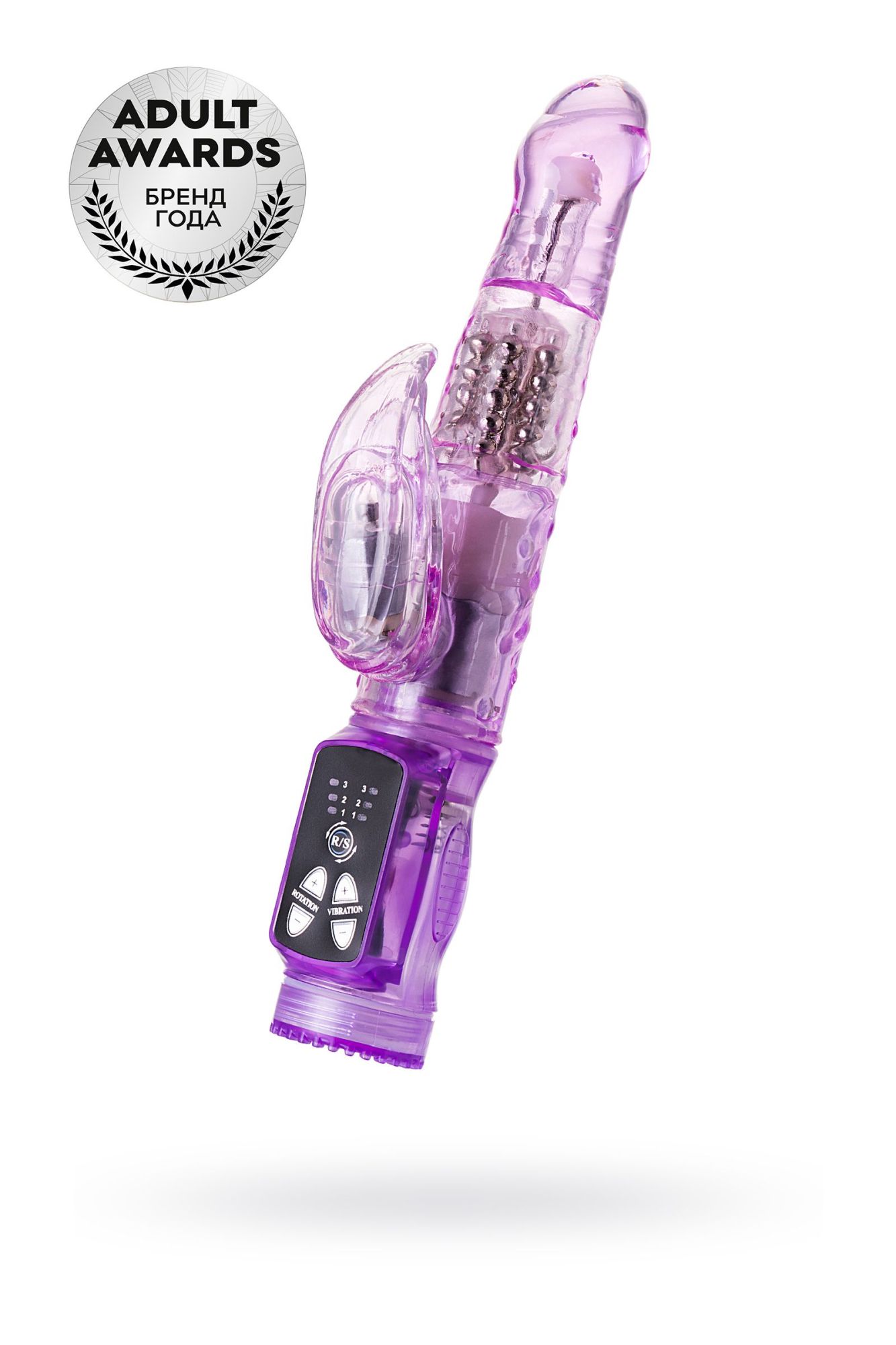 вибратор с клиторальным стимулятором a-toys by toyfa high-tech fantasy, tpe, фиолетовый, 22 см в Москве