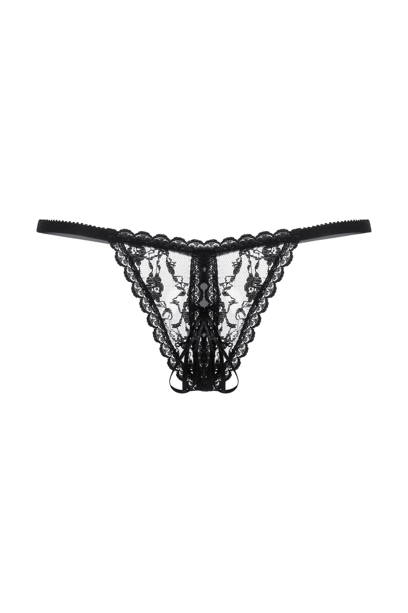 Эротическое стринги кружевные открытые softline collection, черный, s/l в Москве