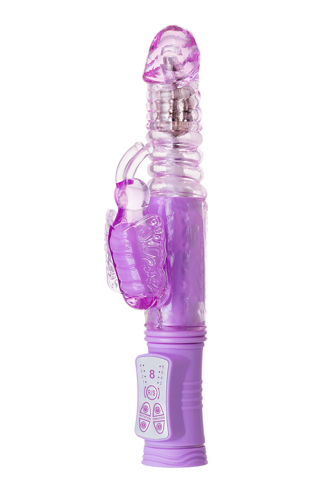 вибратор с клиторальным стимулятором toyfa a-toys serk high-tech fantasy, tpe, фиолетовый, 24,5 см в Москве