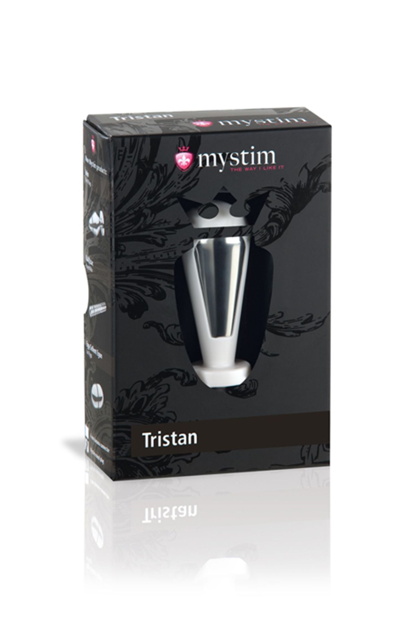 анальная пробка mystim tristan, электростимуляция, пластик, белый, 7,5 см, ø 3 см в Москве