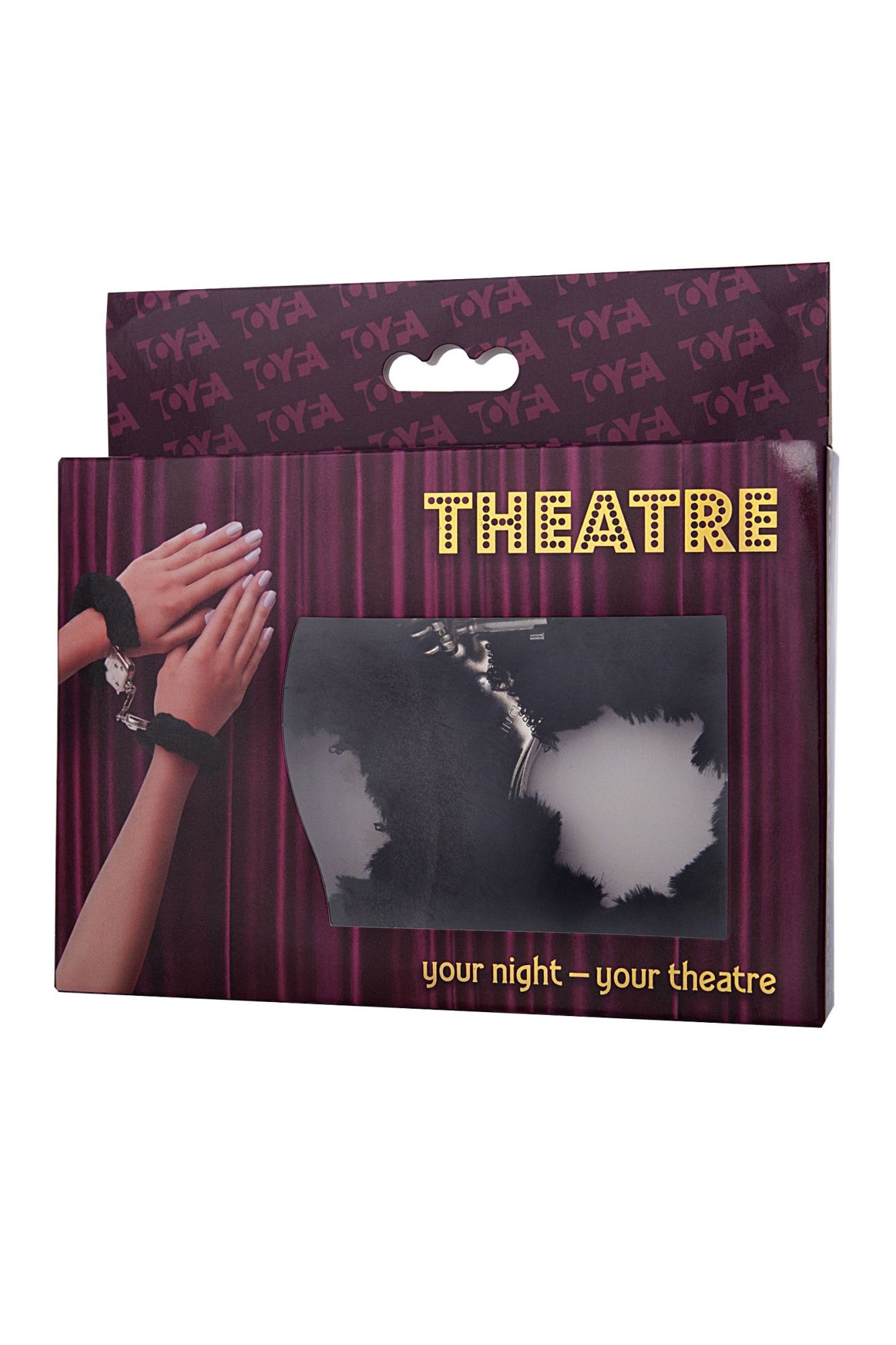 наручники toyfa theatre, меховые, черные, 28 см в Москве