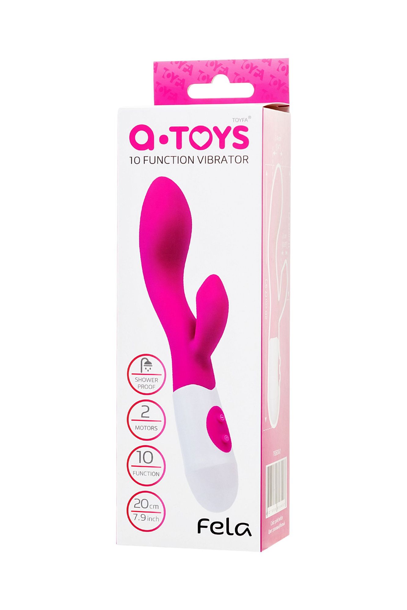 вибратор с клиторальным стимулятором toyfa a-toys fela, силикон, розовый, 20,5 см в Москве