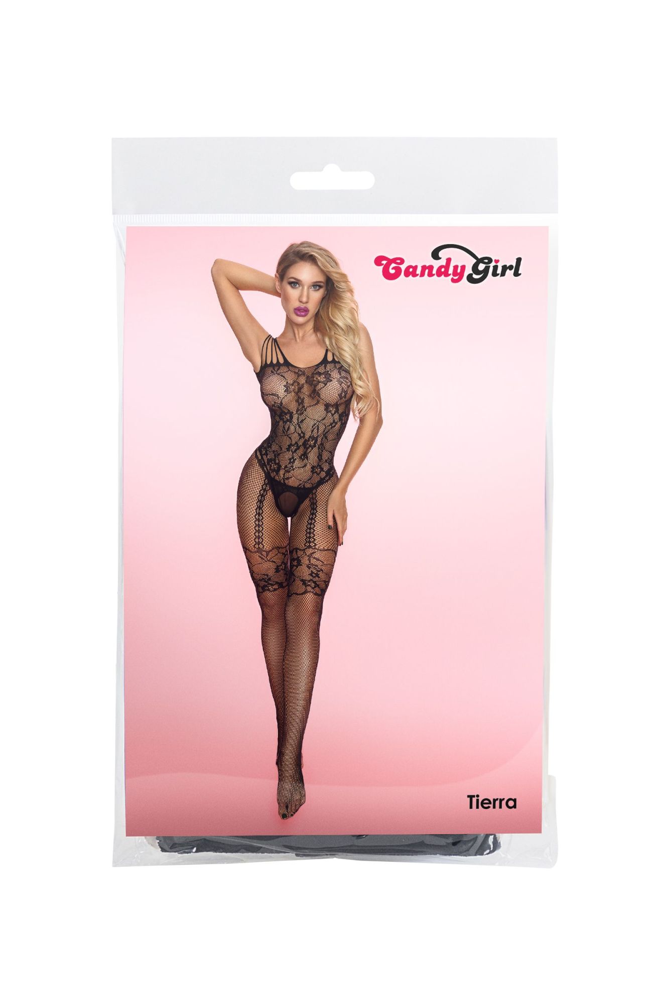 Эротическое костюм-сетка и стринги candy girl tierra черные, os в Москве
