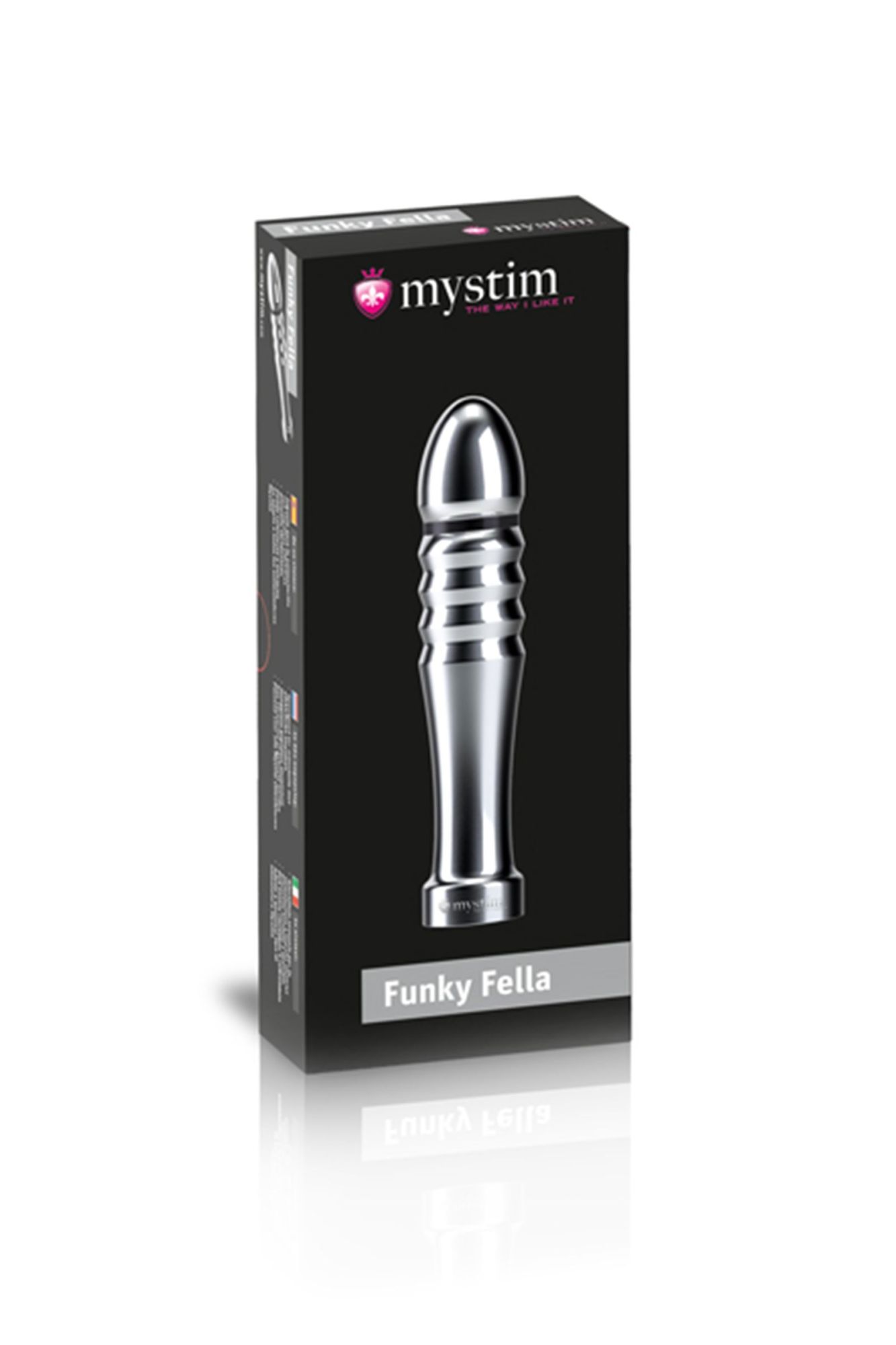 фаллоимитатор mystim funky fella, электростимуляция, хирургическая сталь, серебряный, 13 см в Москве