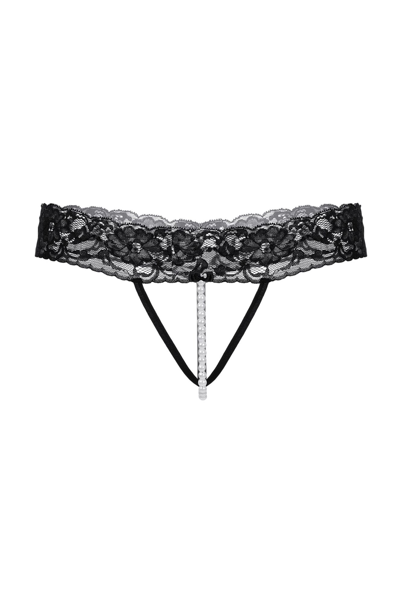 Эротическое стринги с ниткой из бусин softline collection, черный, s/m в Москве