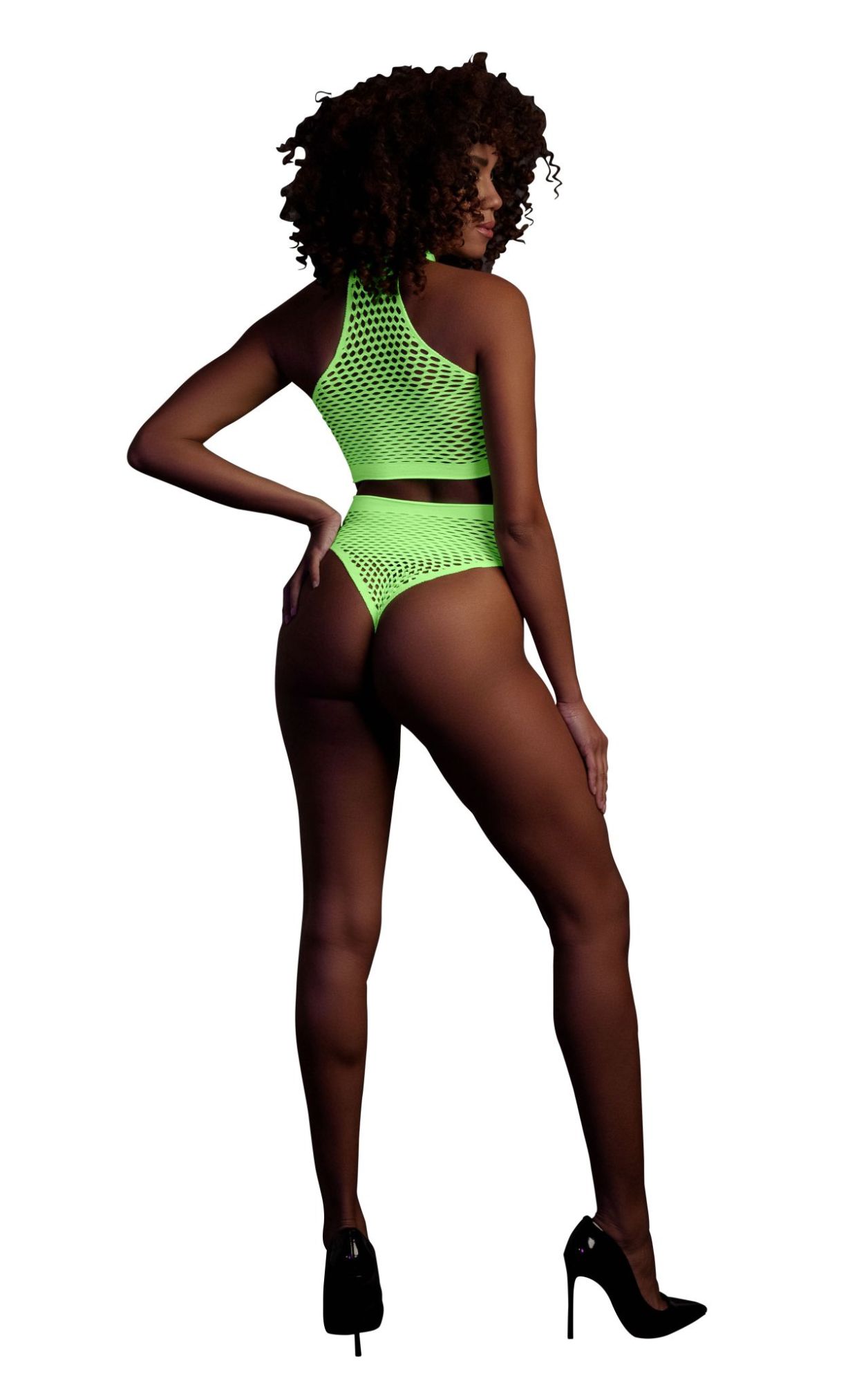 Эротическое топ и трусики turtle neck and high waist slip - green - xs/xl в Москве
