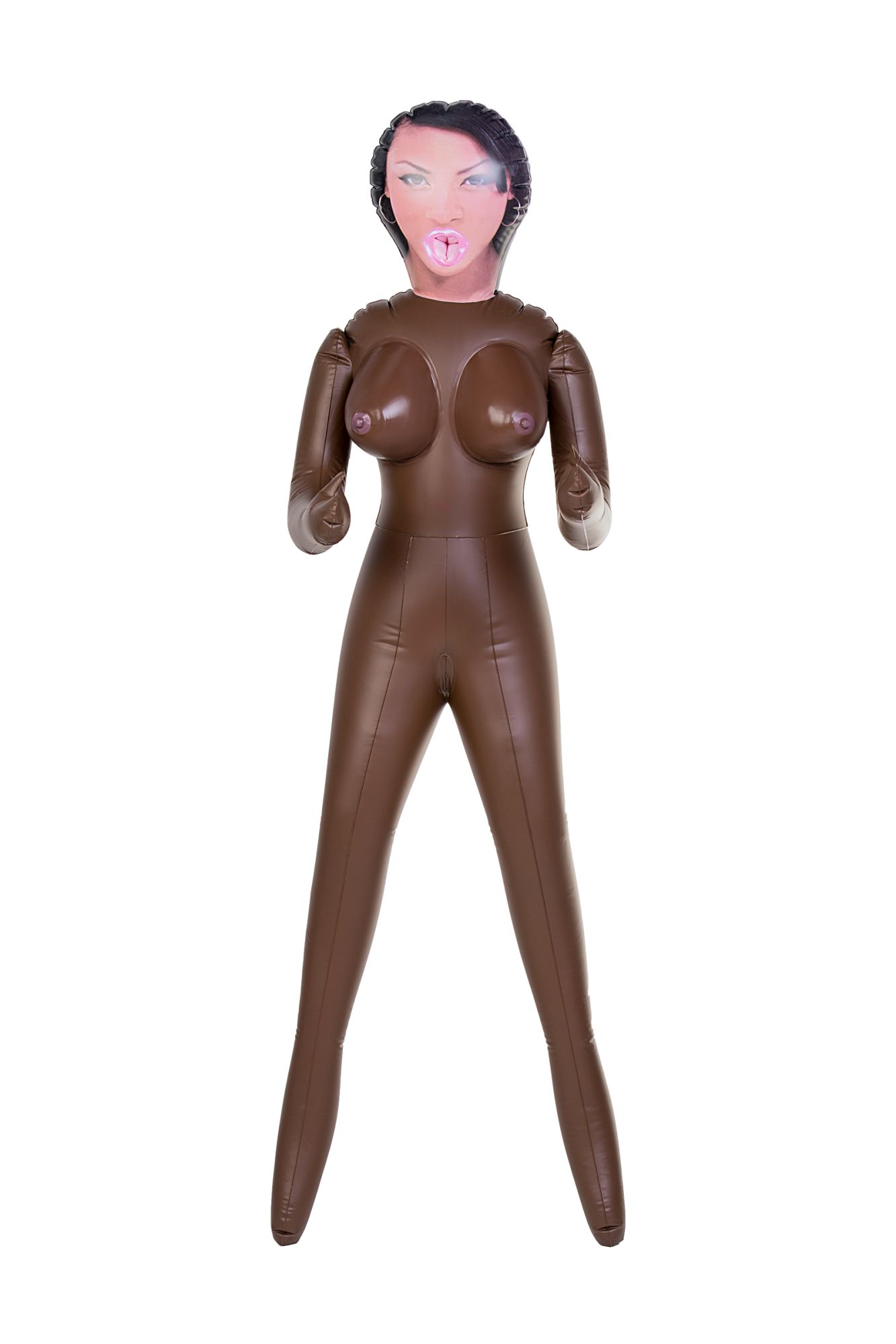 кукла надувная dolls-x by toyfa michelle, негритянка, с тремя отверстиями, 160 см в Москве