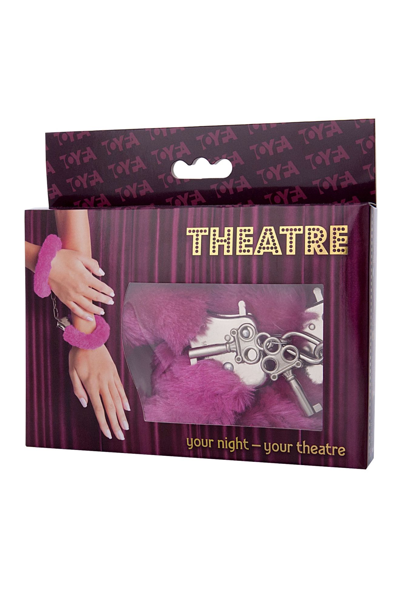 наручники toyfa theatre, меховые, розовые, 28 см в Москве