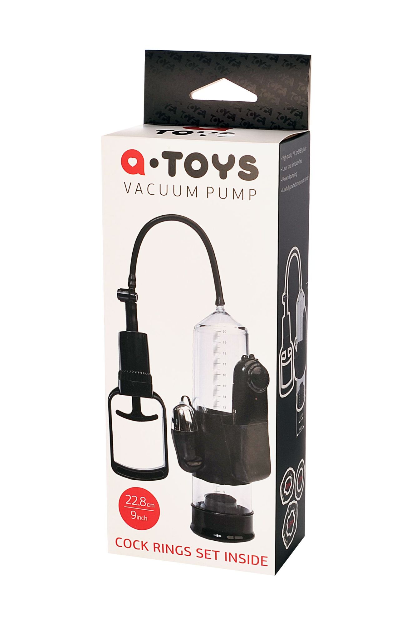 помпа для пениса toyfa a-toys с вибрацией, pvc, чёрный, 22,8 см в Москве