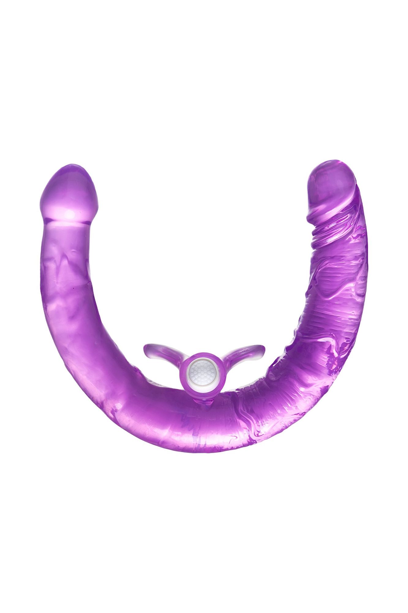 фаллоимитатор двусторонний с вибропулей toyfa double dildo with vibro bullet, tpr, фиолетовый, 35 см в Москве