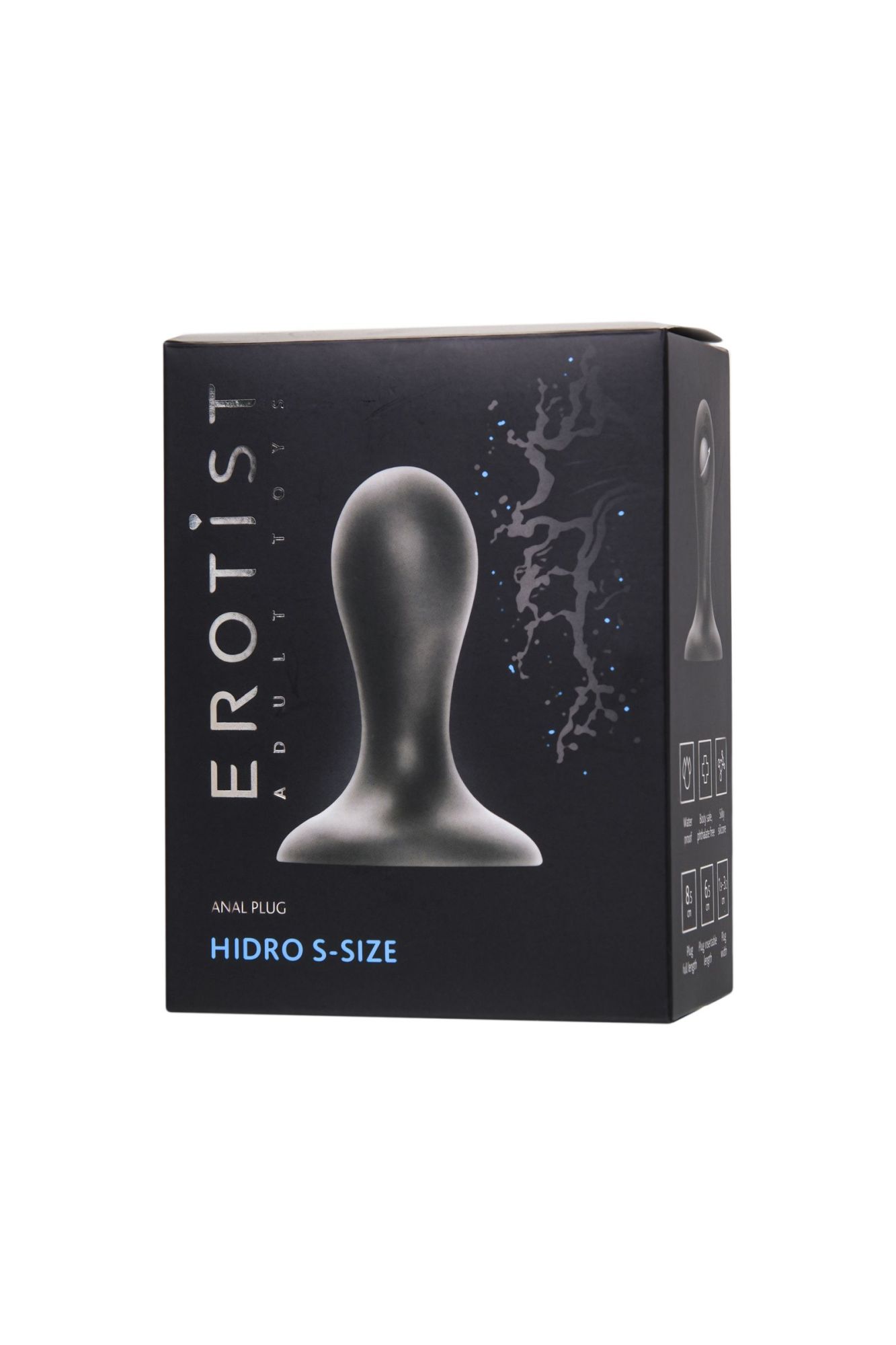 анальная втулка erotist hidro s, силикон, чёрный, 8,5 см в Москве