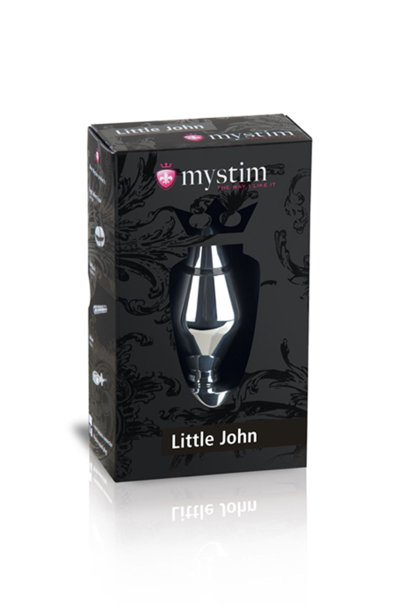 анальная пробка mystim little john s, электростимуляция, хирургическая сталь, серебряная, 9 см, ø 3, в Москве