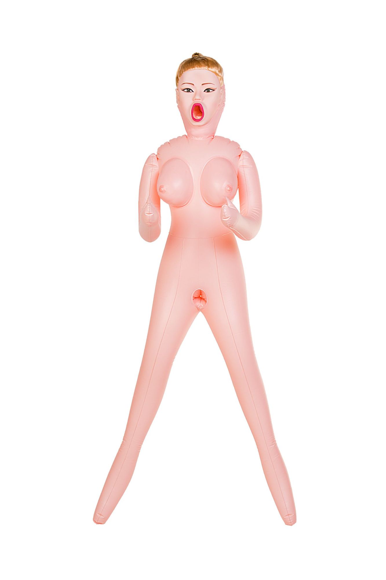 кукла надувная dolls-x by toyfa hannah, блондинка, с тремя отверстиями, кибер вставка: вагина в Москве