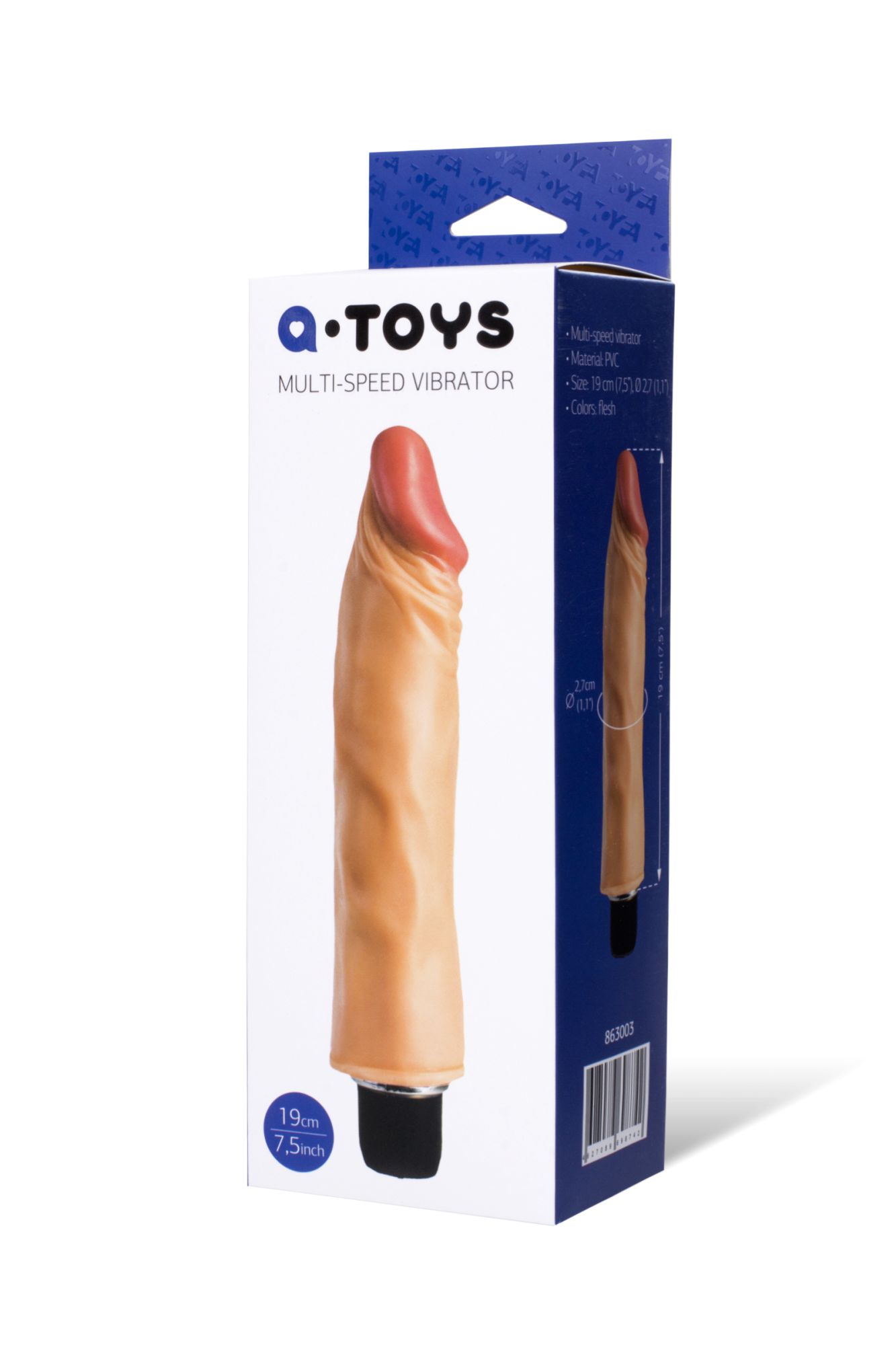 реалистичный вибратор toyfa  a-toys, pvc, телесный, 21 см в Москве