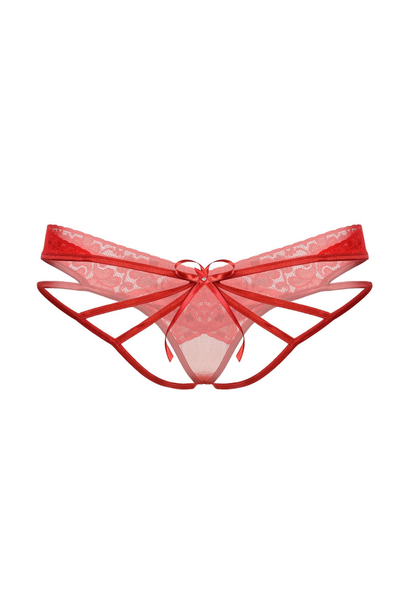 Эротическое стринги с двойным доступом softline collection, красный, m/l в Москве