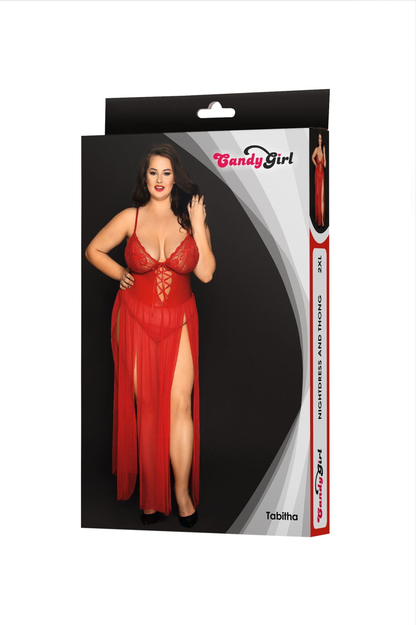 Эротическое комбинация и стринги candy girl tabitha, красные, 2xl в Москве