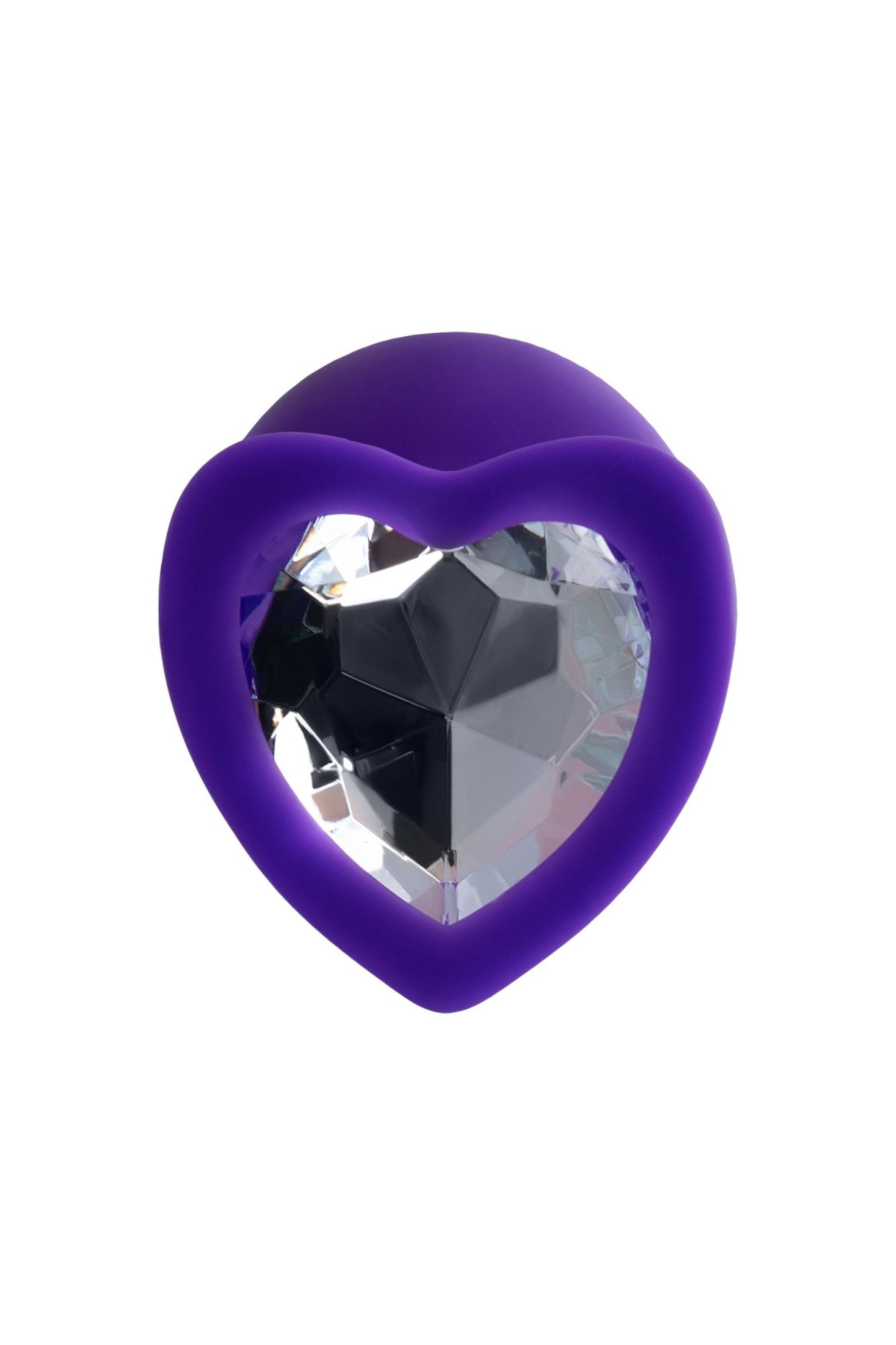 анальная втулка todo by toyfa diamond heart, силикон, фиолетовая, 8 см, ø 3 см в Москве