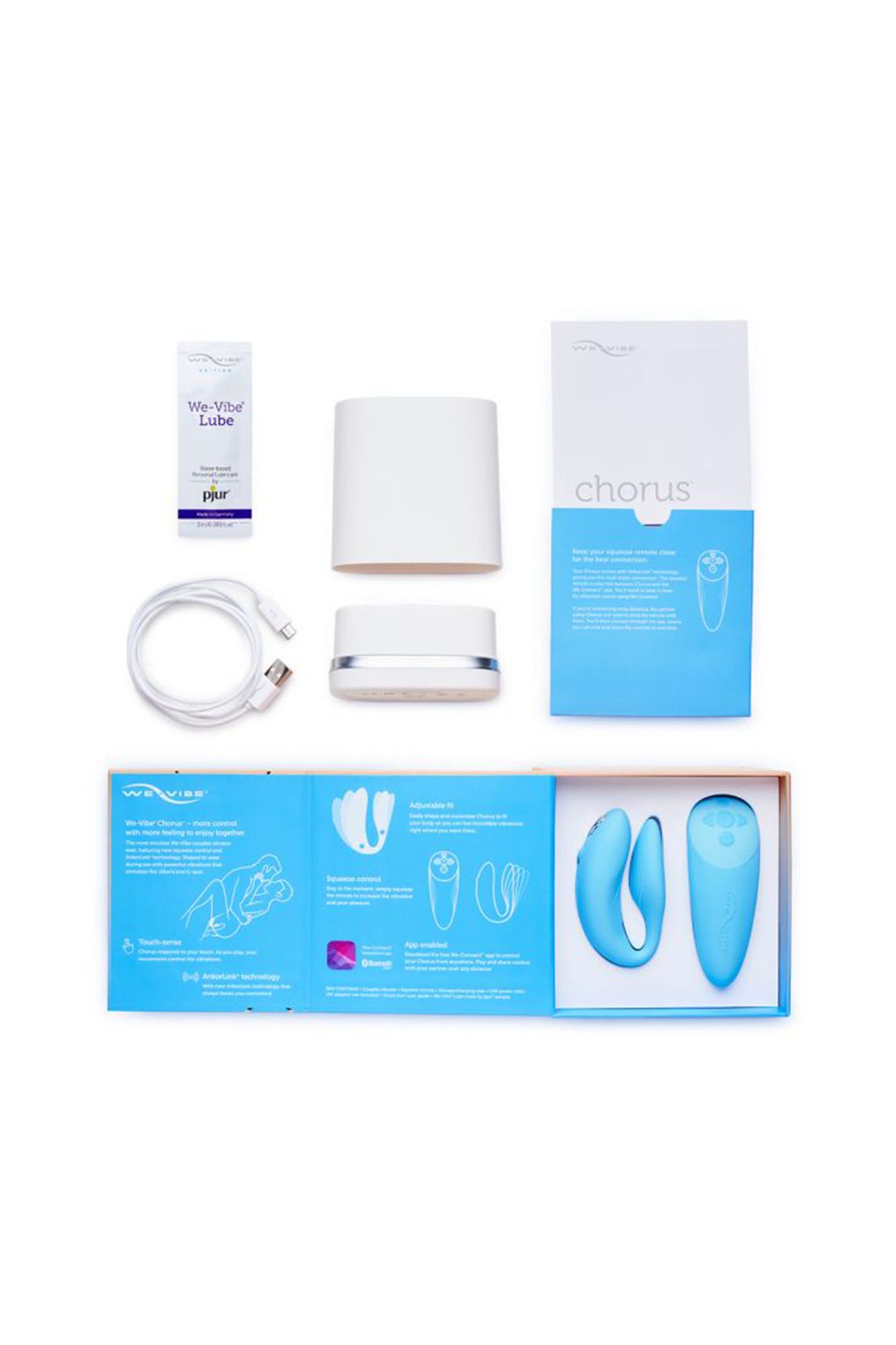 вибратор we-vibe chorus силикон, голубой, 11 см в Москве
