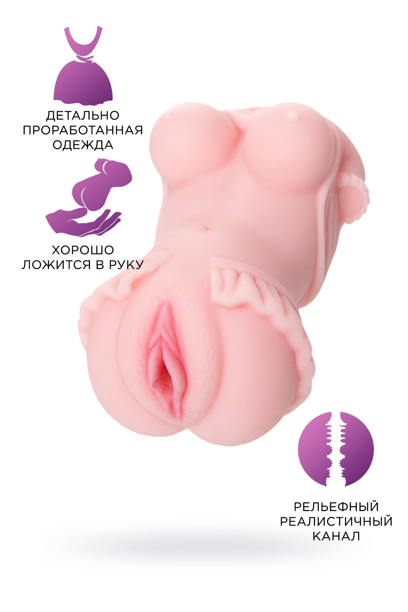 мастурбатор реалистичный toyfa juicy pussy little flower, tpe, телесный, 11,5 см в Москве