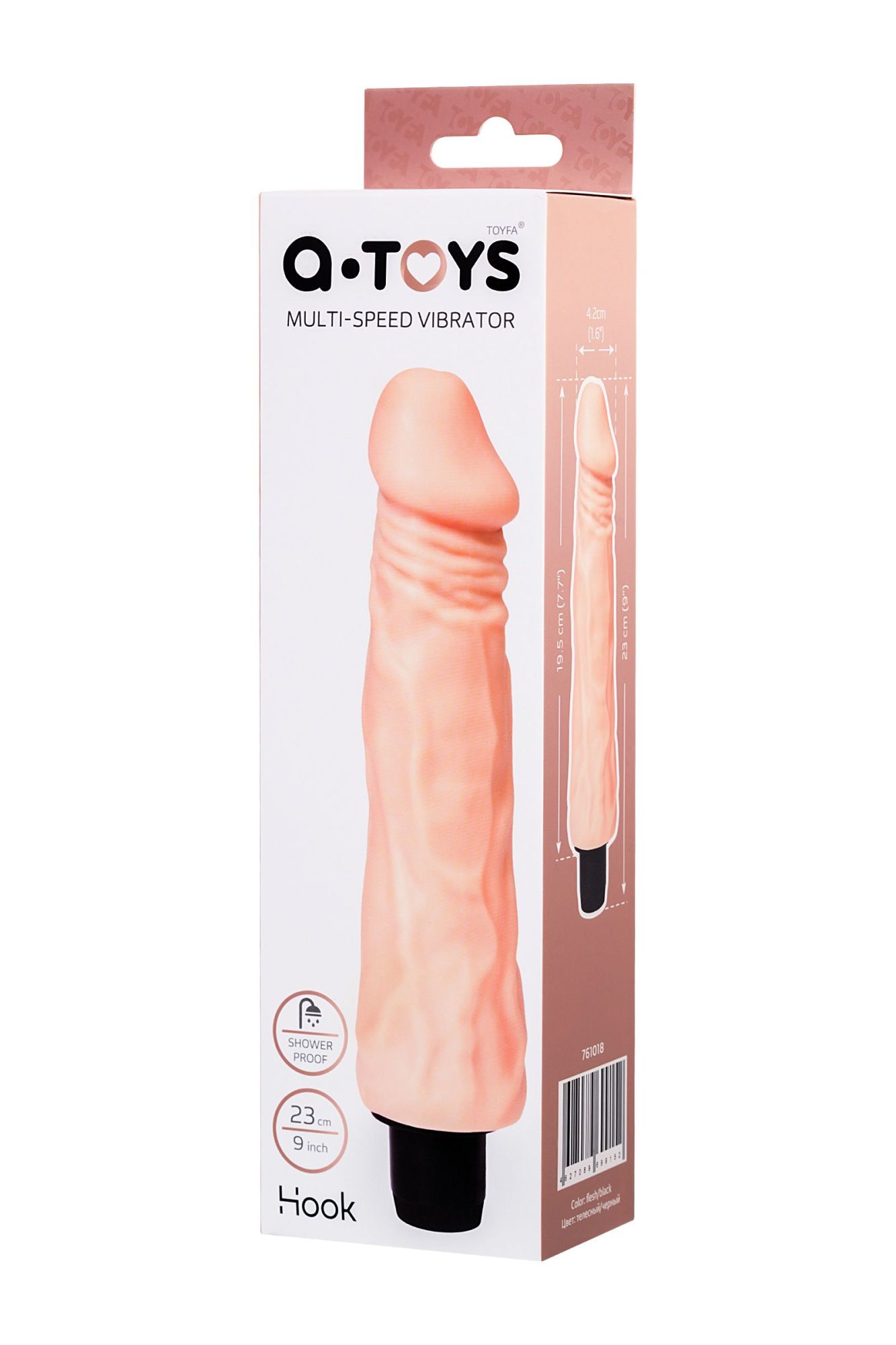 реалистичный вибратор toyfa a-toys hook, tpe, телесный, 23 см в Москве