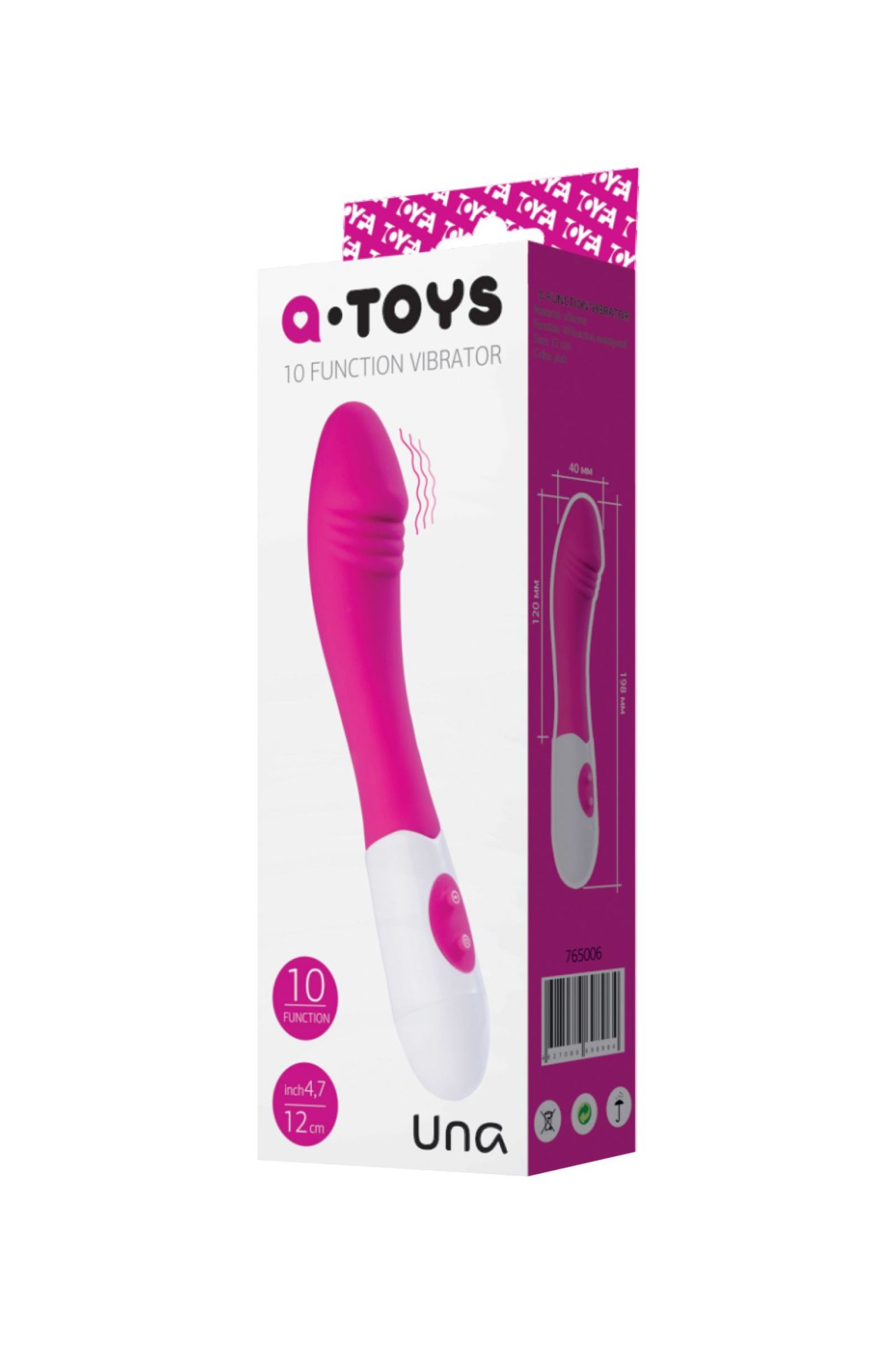 нереалистичный вибратор a-toys by toyfa una, силикон, розовый, 19,8 см в Москве