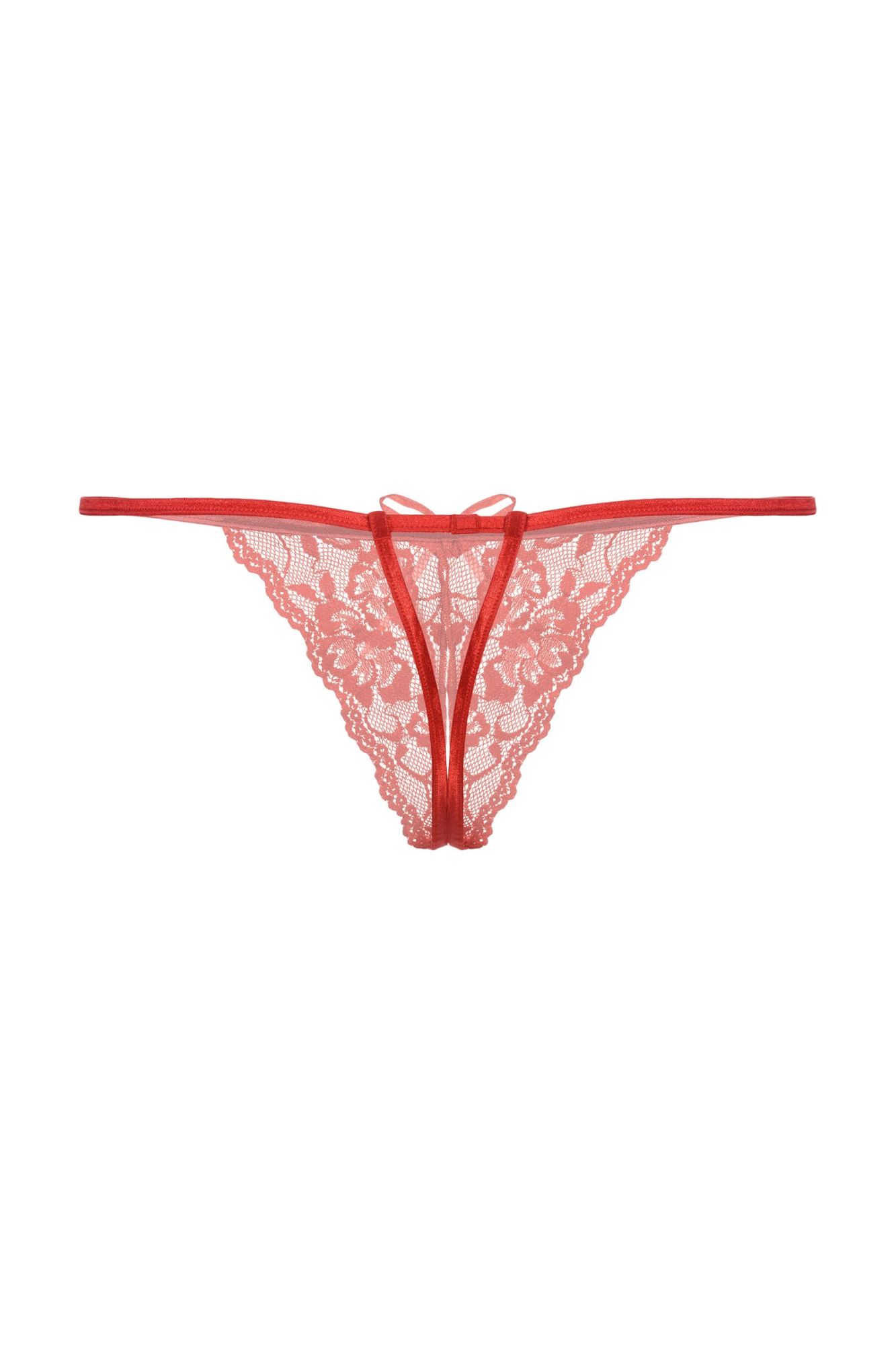 Эротическое стринги открытые кружевные softline collection, красный, s/l в Москве
