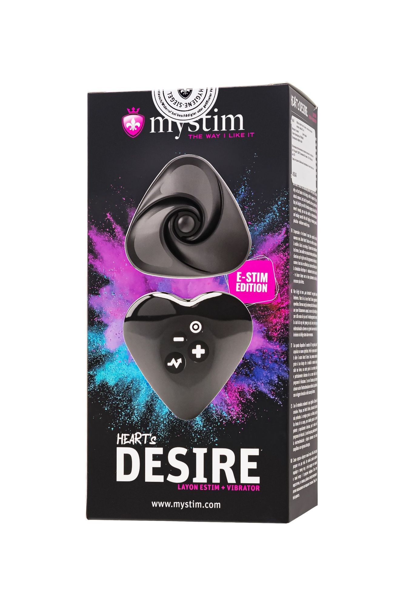 вибратор mystim heart ́s desire с электростимуляцией, силикон, черный, 6,7 см в Москве
