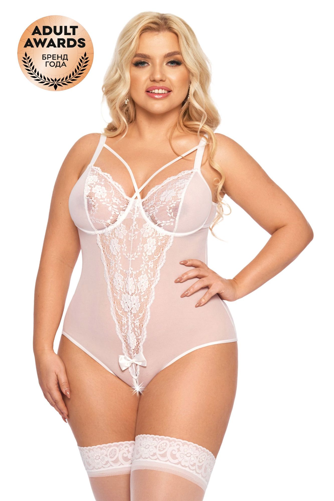 Эротическое боди softline collection amanda, белый, xl в Москве