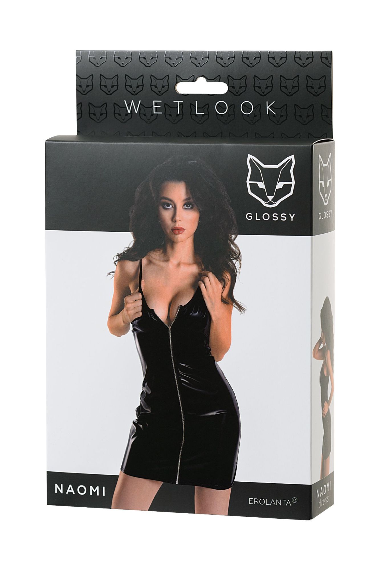 Эротическое платье glossy naomi из материала wetlook, черное, xl в Москве