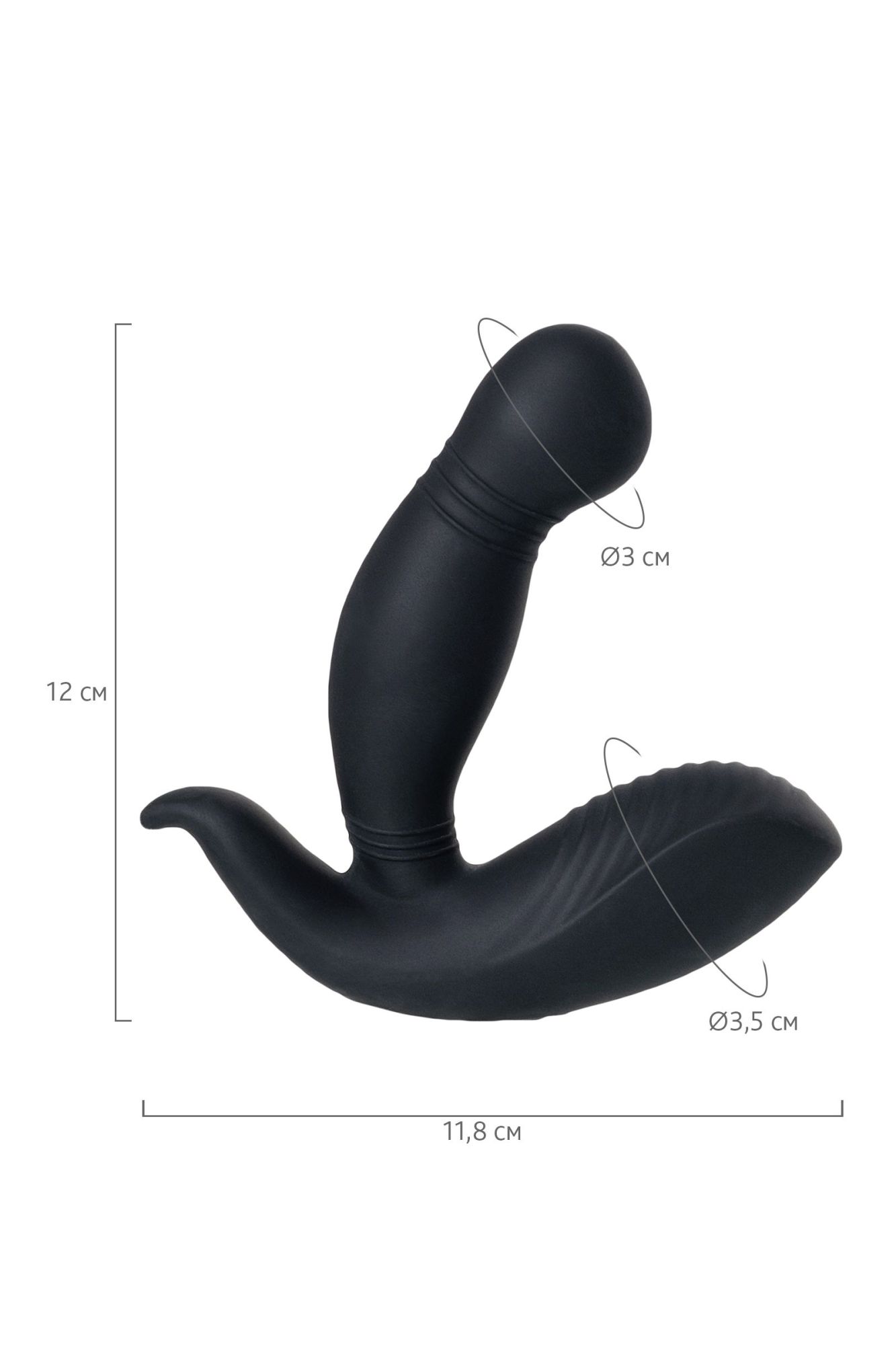 стимулятор простаты pppvibe 9 w motor, силикон, черный, 12 см в Москве
