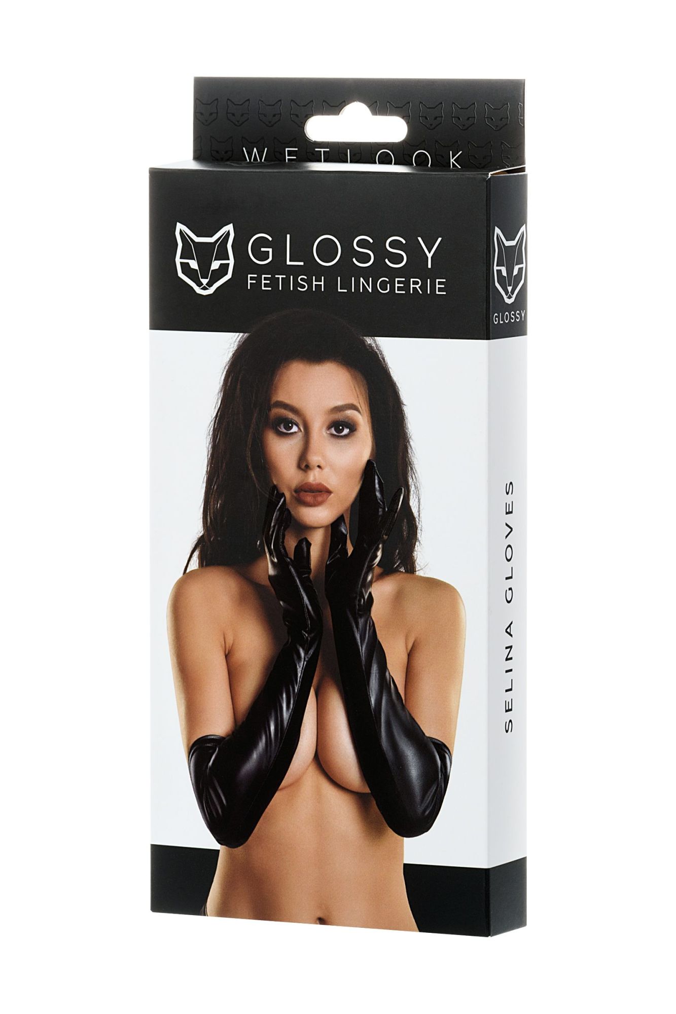 перчатки glossy selina из материала wetlook выше локтя, черный, m в Москве