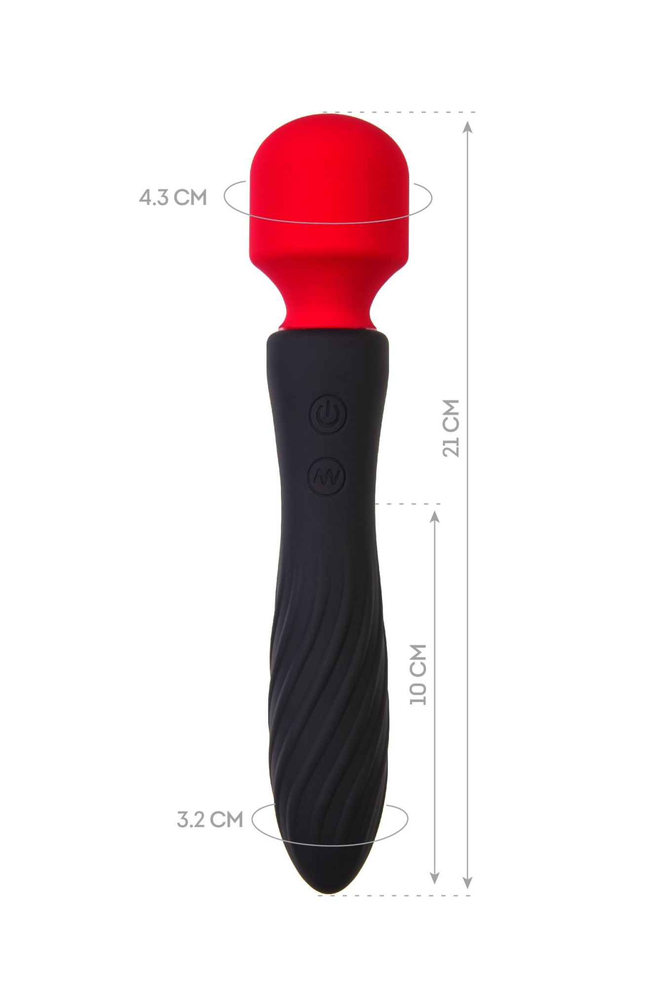 двусторонний вибромассажер black&red by toyfa, силикон, черный, 21 см в Москве