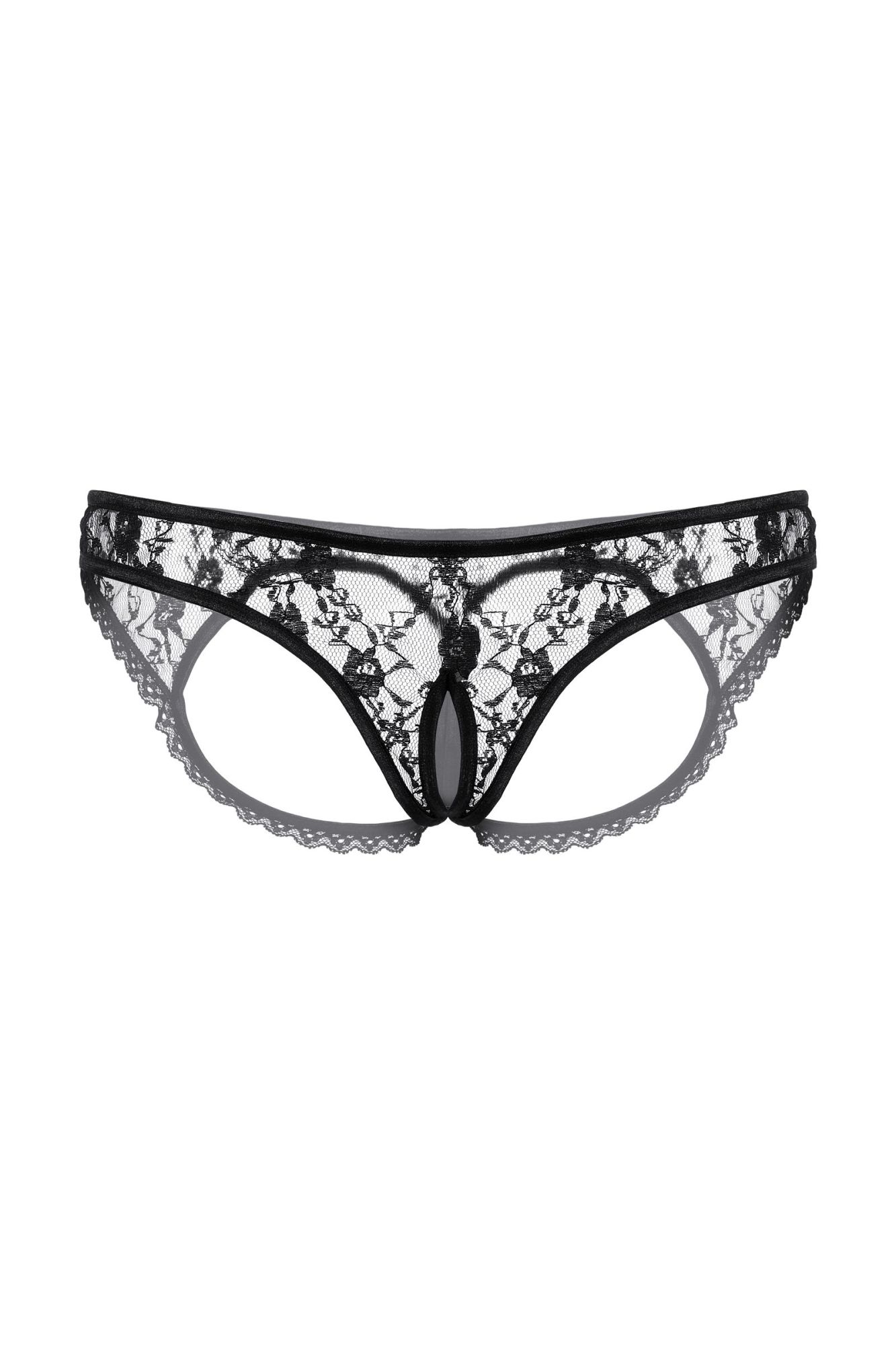 Эротическое трусики с открытыми ягодицами и вырезом softline collection, черный, s/m в Москве