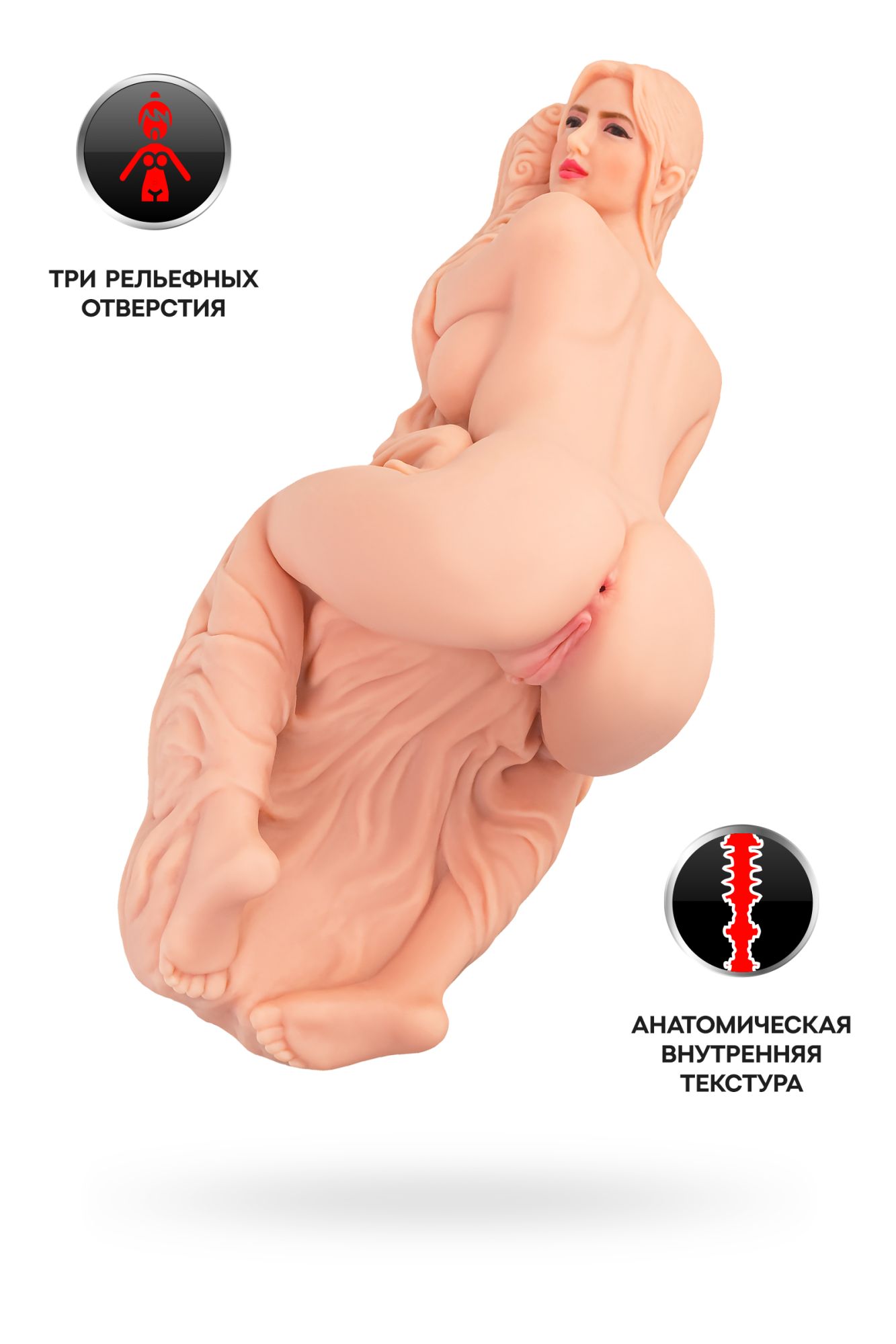 мастурбатор реалистичный kokos valentina, tpr, телесный, 42 см в Москве