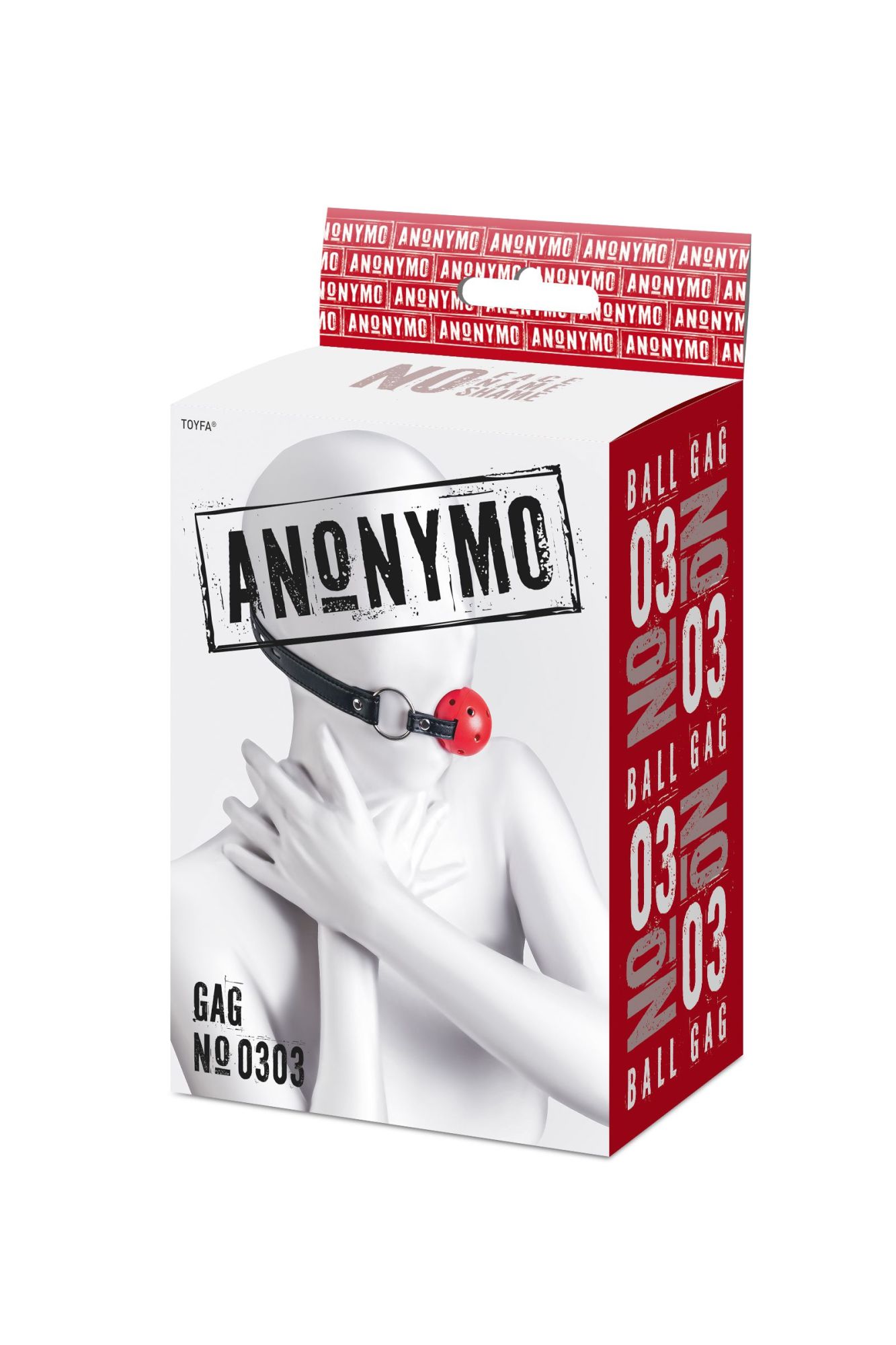 кляп anonymo #0303, abs пластик, красный, 64 см в Москве