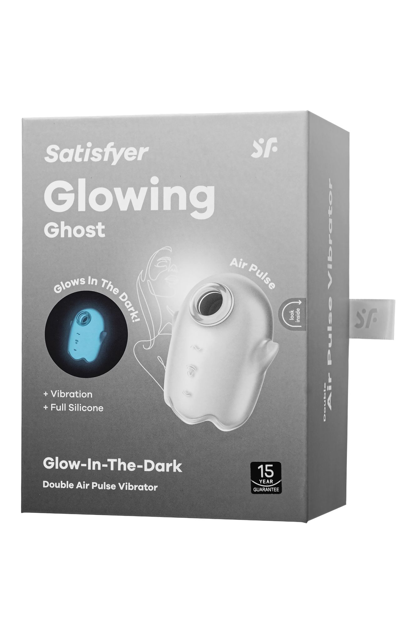 вакуум-волновой бесконтактный стимулятор клитора satisfyer glowing ghost, силикон, белый, 8,4 см в Москве